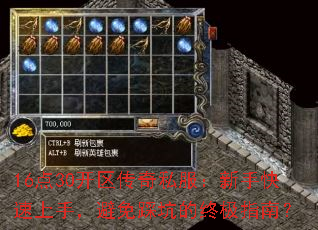16点30开区传奇私服:新手快速上手,避免踩坑的终极指南? 16点30开区传奇私服:新手快速上手,避免踩坑的终极指南?