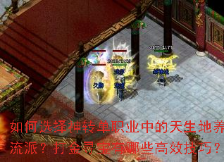 如何选择神转单职业中的天生地养流派?打金寻宝有哪些高效技巧? 如何选择神转单职业中的天生地养流派?打金寻宝有哪些高效技巧?