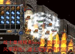 战士单挑精英boss?法师如何风筝制胜?道士宝宝扛得住吗? 战士单挑精英boss?法师如何风筝制胜?道士宝宝扛得住吗?